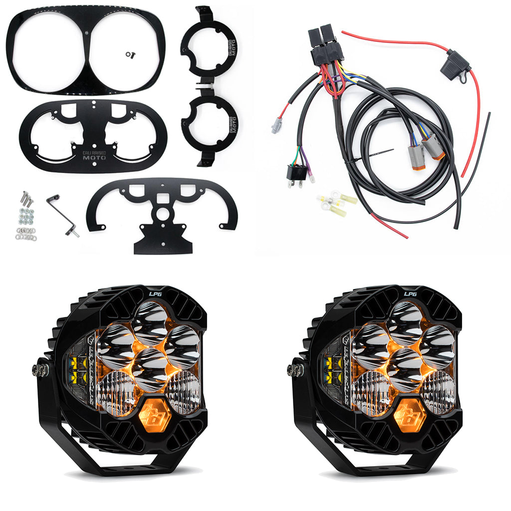 Cali Raised Moto 98-13 Road Glide Baja Designs LP6 Lighting Combo Kit
