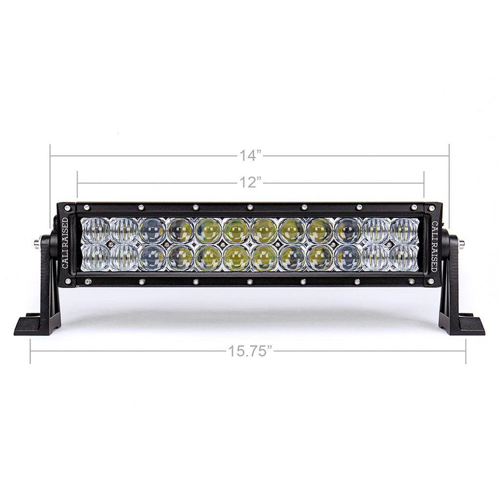 14" Dual Row 5D Optic Osram LED Bar By Cali Raised LED