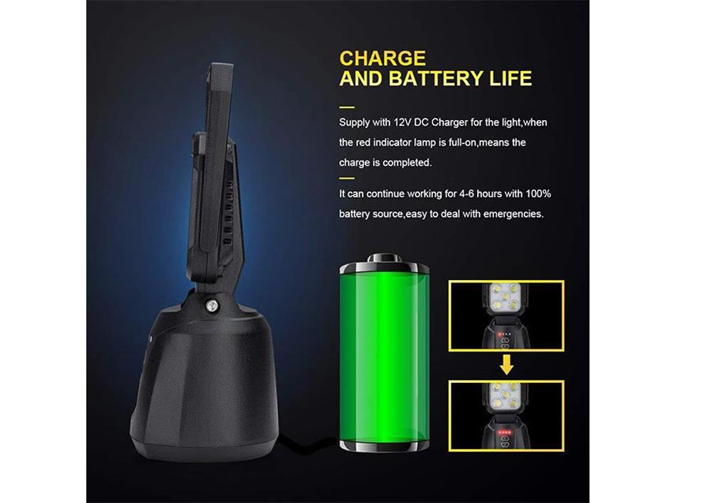 15W Magnetic Base Rechargeable Work/Camp Light
