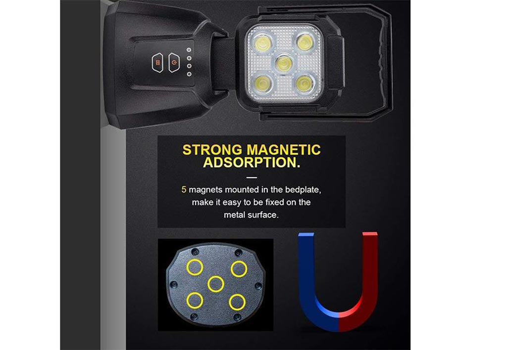 15W Magnetic Base Rechargeable Work/Camp Light
