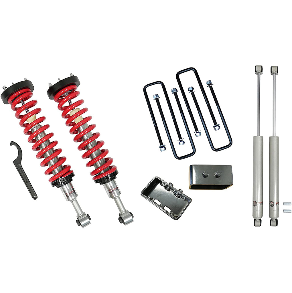 1-4" Adjustable Coilovers / 3" Rear Blocks w/ U Bolts and Shocks #FO-F904-KIT