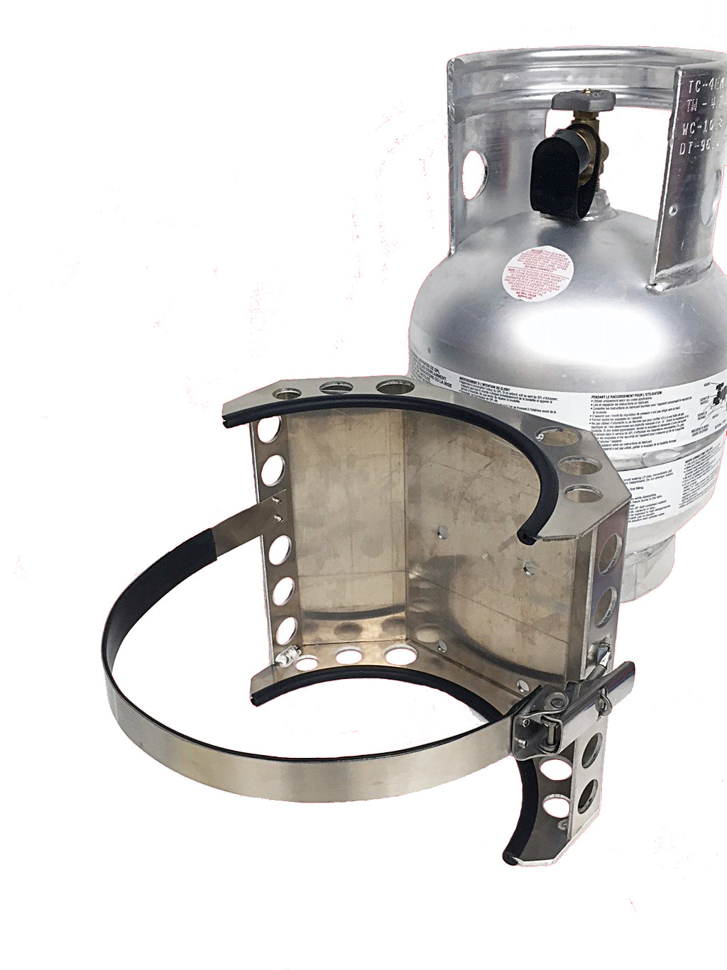 10 Lb Aluminum Propane Tank Worthington With Stainless Steel Bracket Power Tank - CYL-PP10-BKT - Cali Raised Offroad