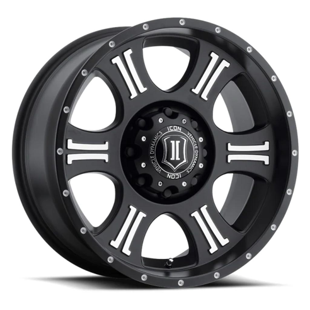 Icon Alloys Shield Wheel Series Satin Black Machined Face 20 X 9 5 X 150 Bolt Pattern 16MM Offset 5.625 Inch Backspace - 1020905556MB