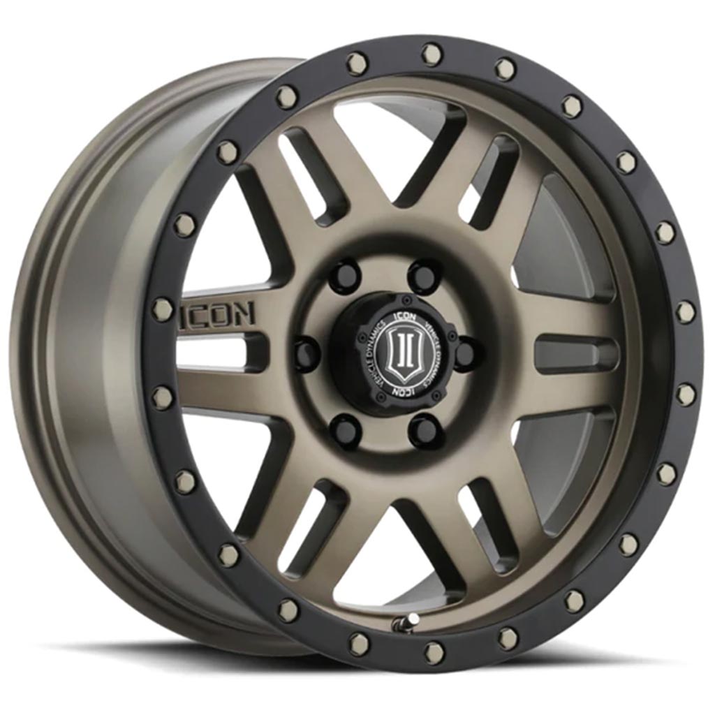 Icon Alloys Six Speed Wheel Series Bronze 17 X 8.5 5 X 5 Bolt Pattern -6MM Offset 4.5 Inch Backspace Icon Alloys - 1417857345BR