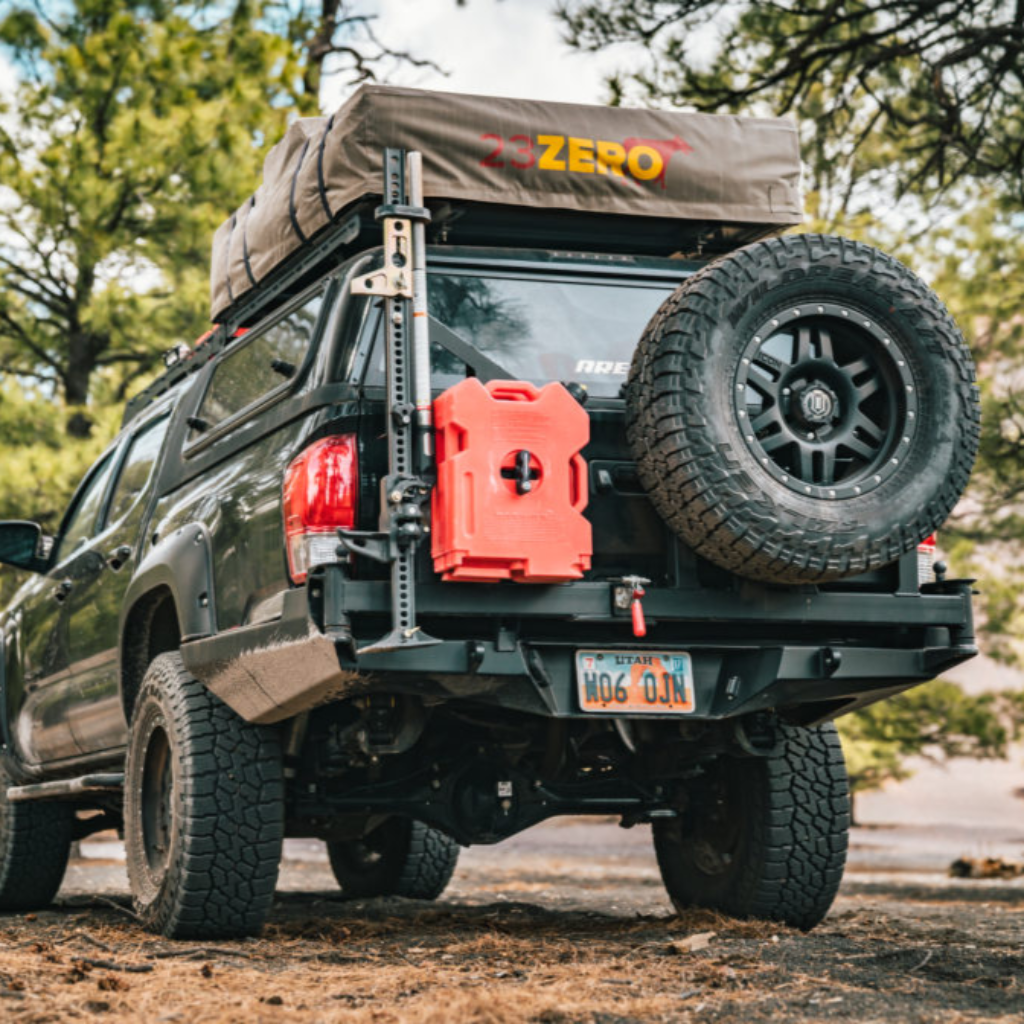 3rd Gen Toyota Tacoma High Clearance Rear Bumper Dual Swing Arm Tire Carrier 16-22 Toyota Tacoma Powdercoat Black CBI Offroad