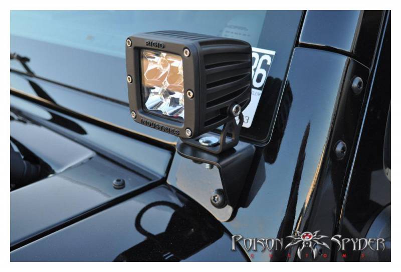Poison Spyder JK Lower A-Pillar Light Mounts - 45-28-RDA - Cali Raised Offroad