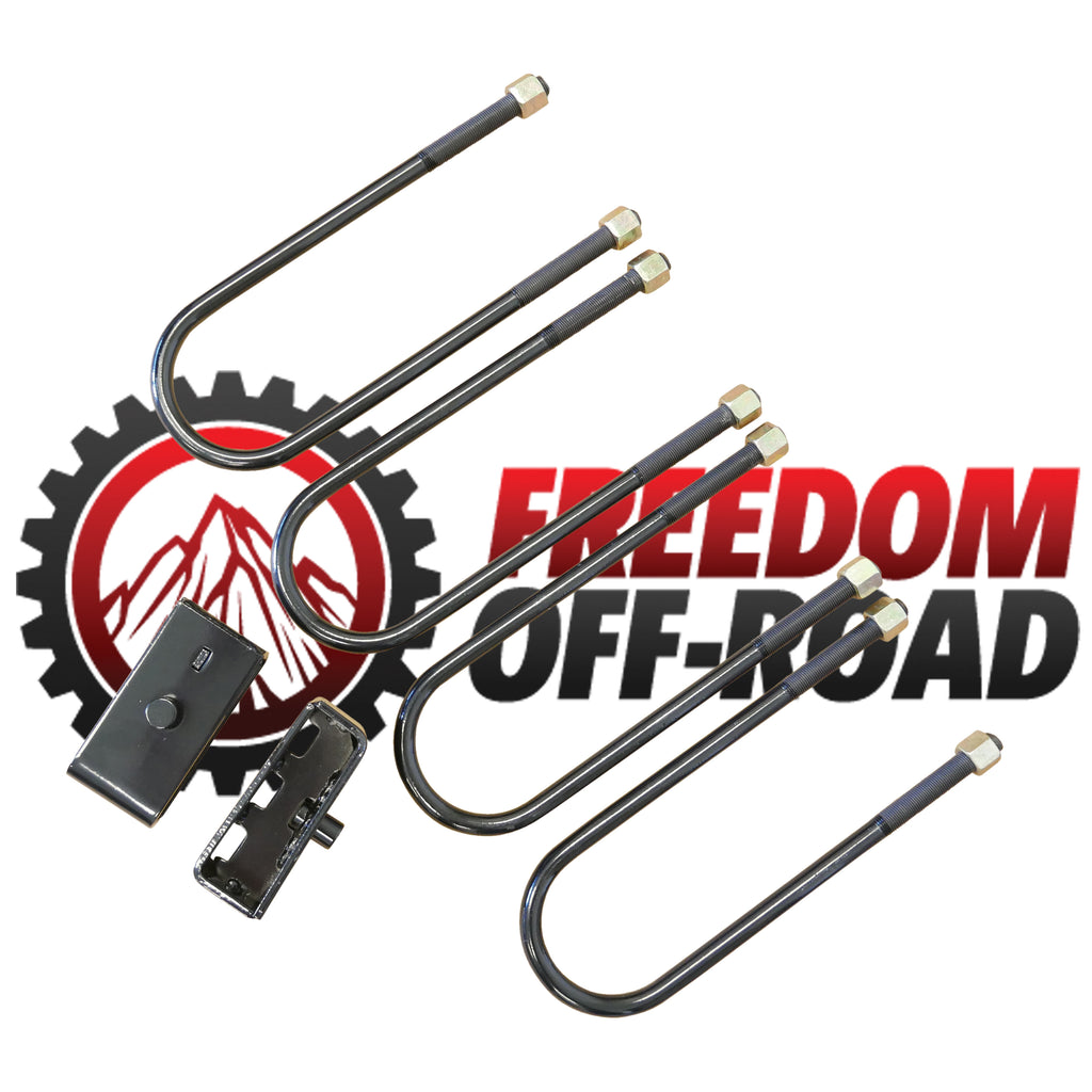 Freedom-Off-Road-2-Rear-Lift-Blocks-w/-Extended-U-Bolts-#FO-D30120+FO-D404-FO-D30120+FO-D404-CRO