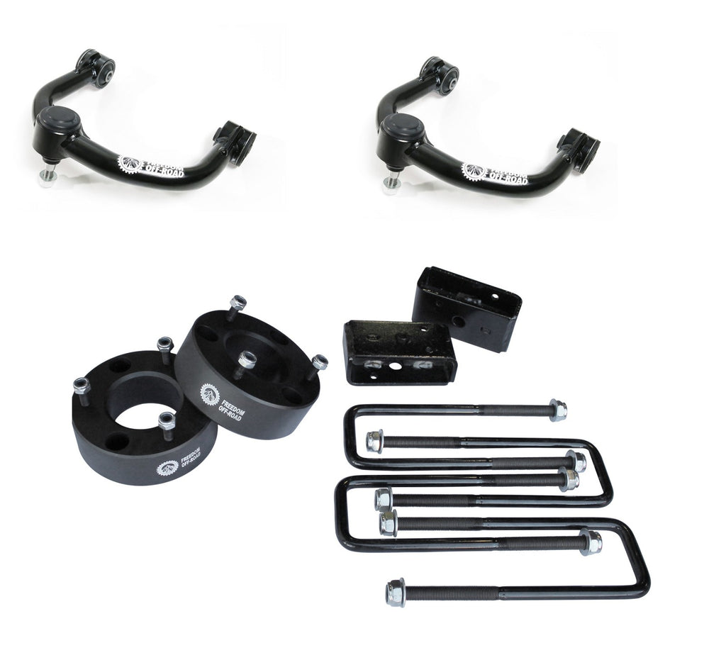 Freedom-Off-Road-3-Front-Strut-Spacer-/-3-Rear-Lift-Blocks-w/-U-Bolts-+-Lift-Front-Upper-Control-Arms--#FO-F604-3AL+FO-F704FU-FO-F604-3AL+FO-F704FU-CRO