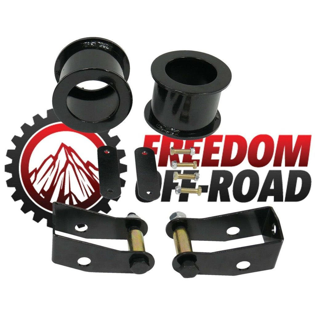 Freedom-Off-Road-3-Front-Coil-Spring-Spacers-with-Shock-Extenders-and-Brake-Line-Brackets-#FO-J303F30-FO-J303F30-CRO