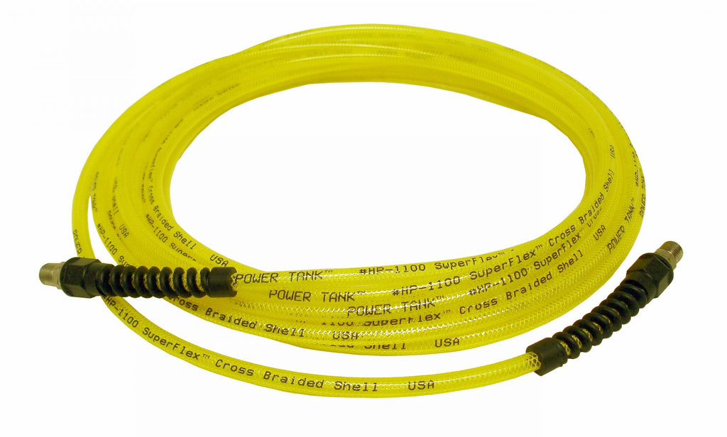 Air Hose 30 Foot Straight Ultraflex 1/4 Inch NPT Male Thread Yellow Power Tank - HSE-ST30 - Cali Raised Offroad