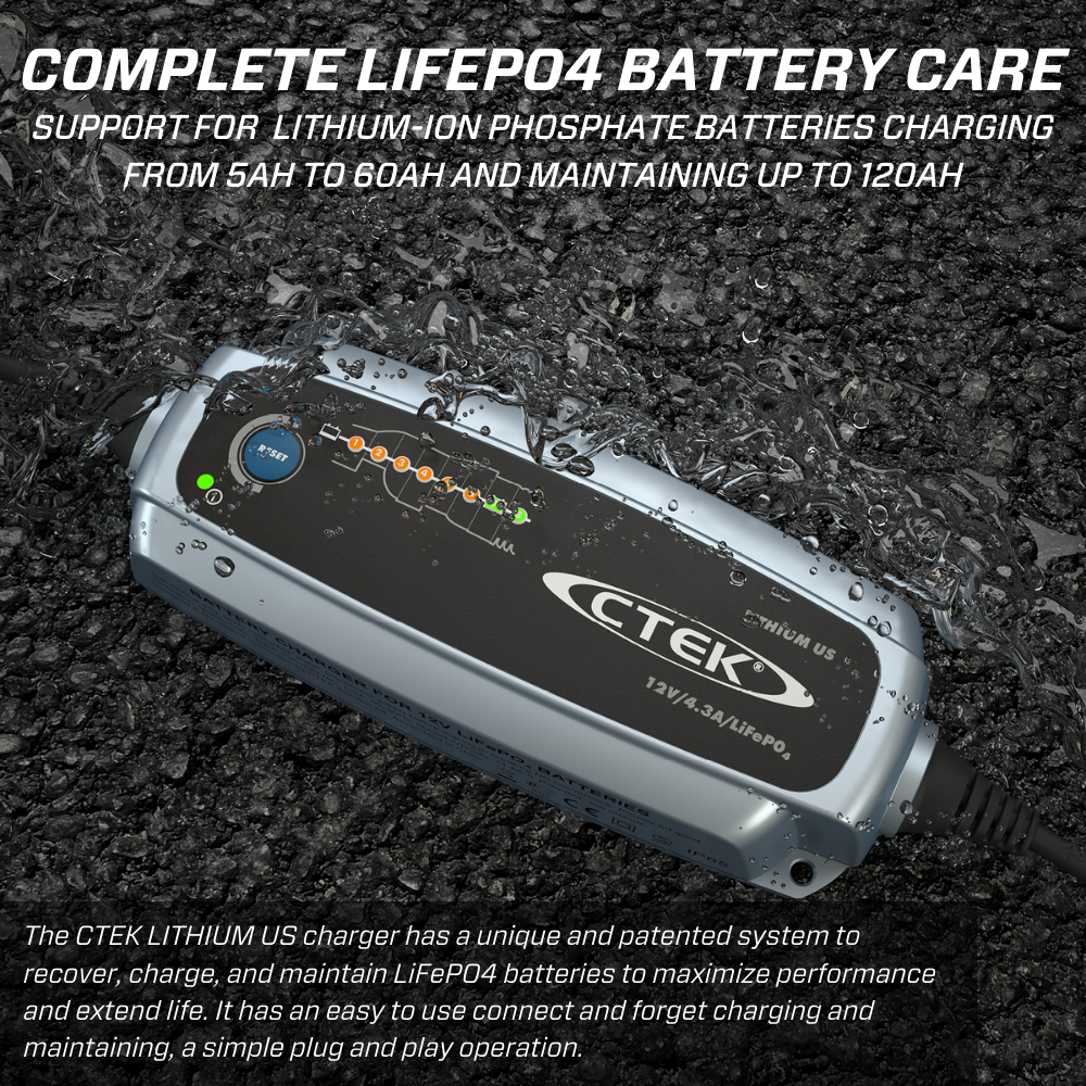 Antigravity Batteries CTEK 12V Lithium US Smart Charger 4.3A - 132173