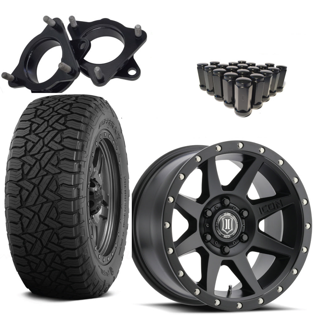 Wheel Package Toyota Tacoma / 4Runner Includes LIft, Wheels, Tires,, Lugs & LABOR - Cali Raised Offroad