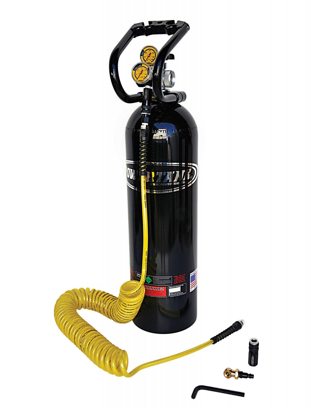 CO2 Tank 15 Lb Basic System 250 PSI Regulator Gloss Black Power Tank - PT15-5300-BK - Cali Raised Offroad