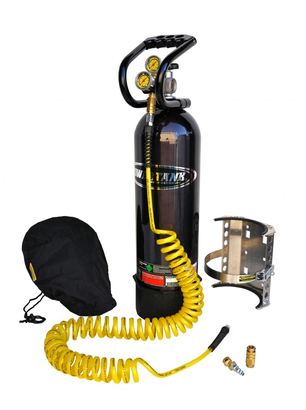 CO2 Tank 15 Lb Power Tank Package A 250 PSI Regulator Gloss Black Power Tank - PT15-5340-BK - Cali Raised Offroad