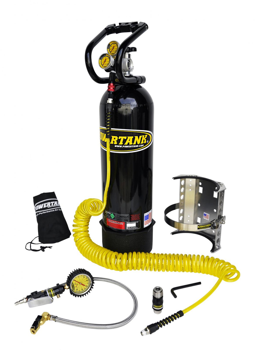 CO2 Tank 15 Lb Power Tank Package B 250 PSI Gloss Black Power Tank - PT15-5350-BK - Cali Raised Offroad