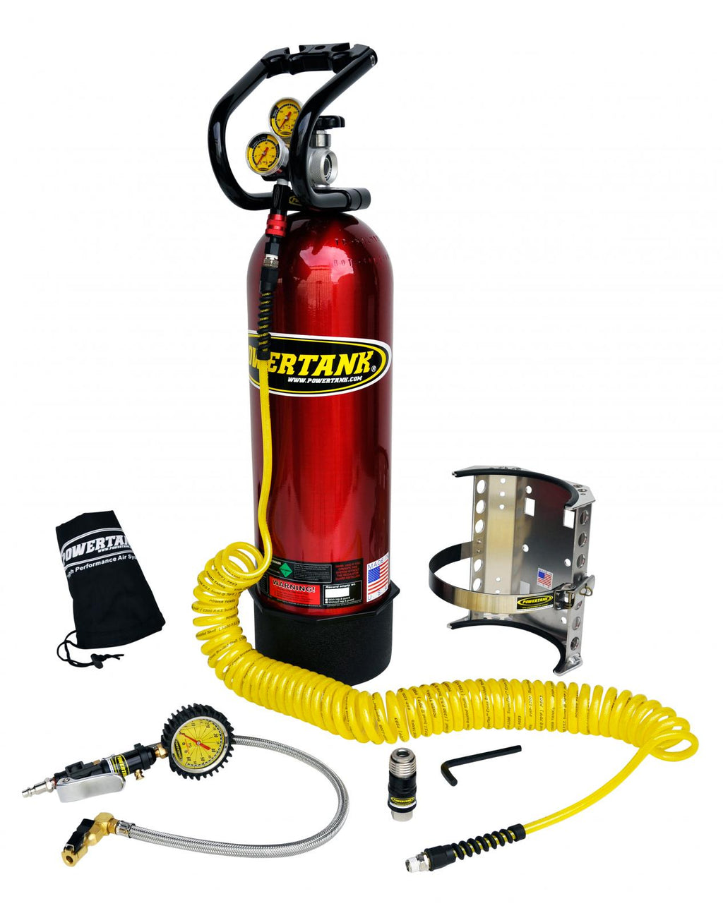CO2 Tank 15 Lb Power Tank Package B 250 PSI Candy Red Power Tank - PT15-5350-CR - Cali Raised Offroad