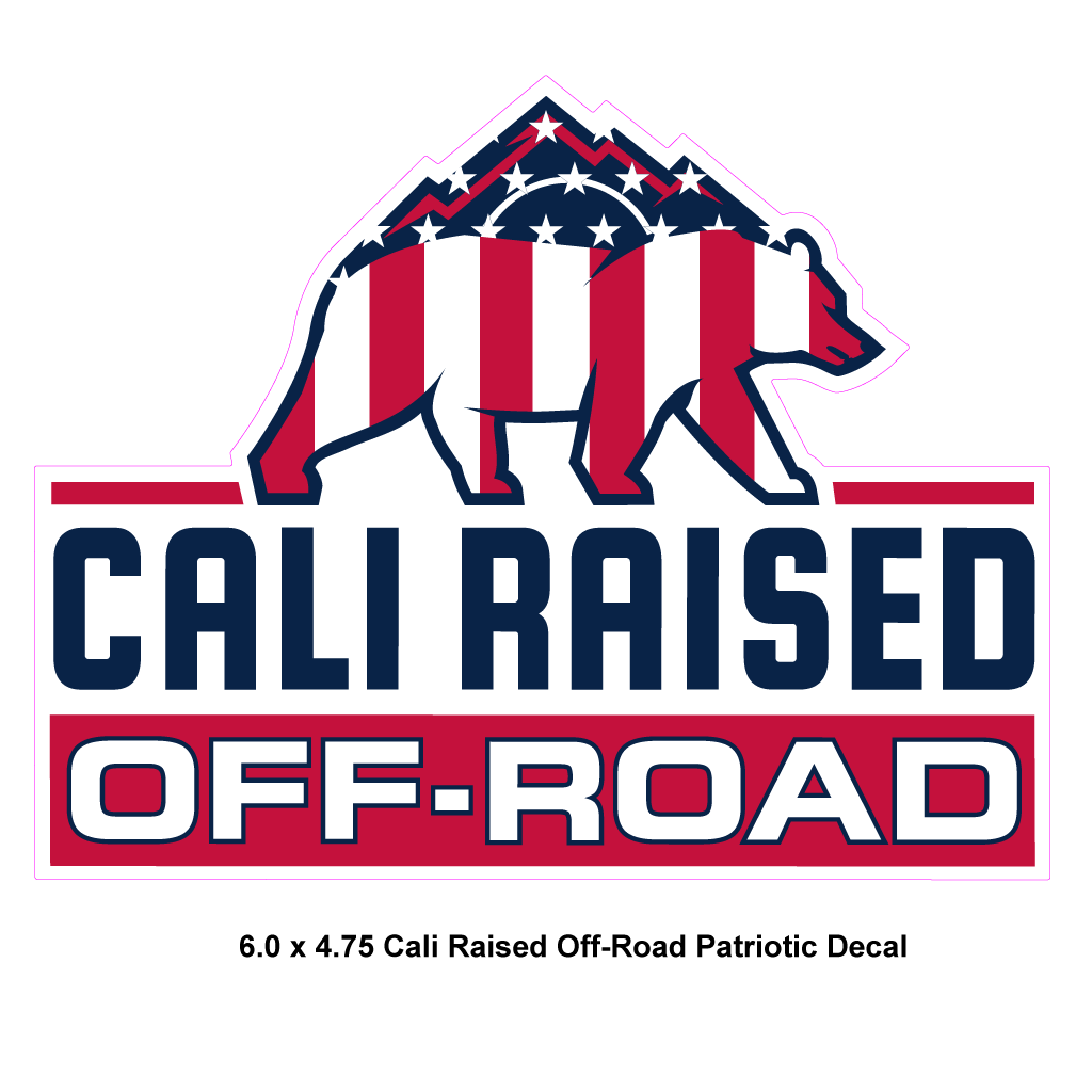 Cali Raised Offroad Patriotic Vinyl Decal 6.0x4.75