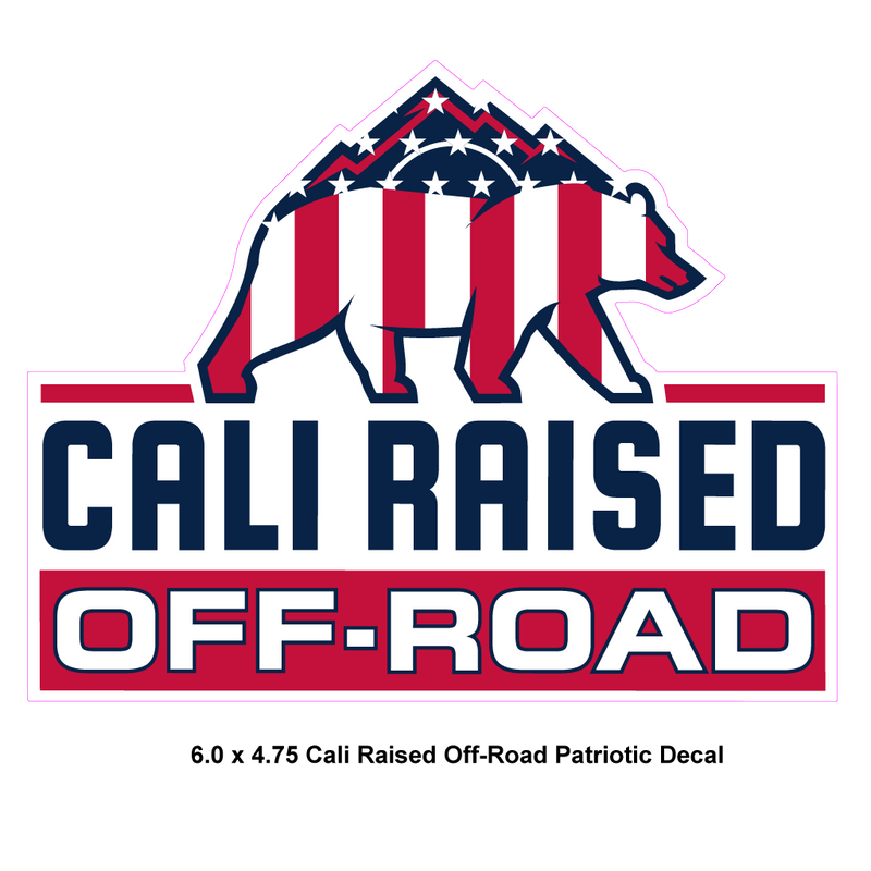 Cali Raised Offroad Patriotic Vinyl Decal 6.0x4.75