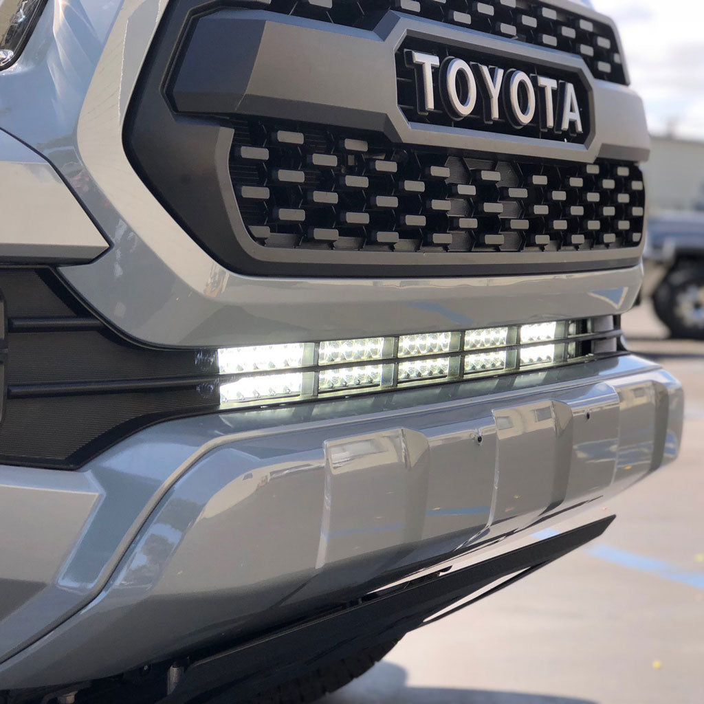 16+ Toyota Tacoma 32" LED Bar Lower Bumper Hidden Mounts Combo Kit - Cali Raised Offroad