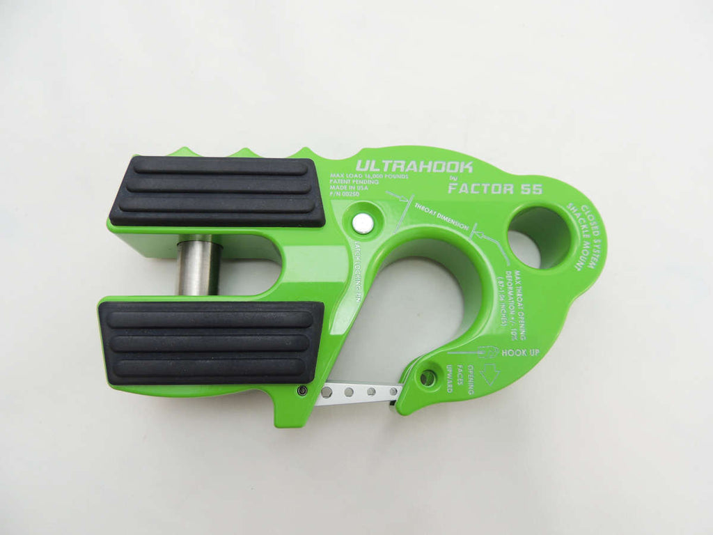 UltraHook Winch Hook W/Shackle Mount Lime Green Green Factor 55 - 00250-08
