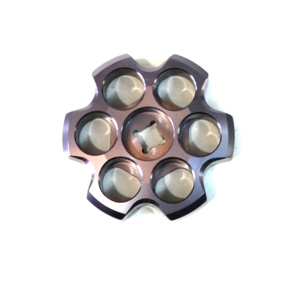 Aluminum Tank Knob Six Shooter Gunmetal Grey Power Tank - VLV-5008-GR - Cali Raised Offroad