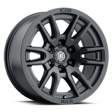 Load image into Gallery viewer, Icon Alloys Vector 6 Satin Black 17 X 8.5 6 X 5.5 Bolt Pattern 25 MM Offset 5.75 Inch Backspace Icon Alloys - 2417858357SB