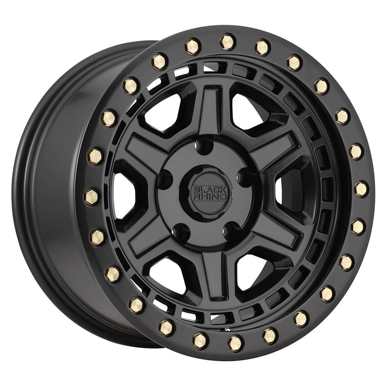 Black Rhino Reno Wheel 18x9.5 Matte Black with Brass Bolts - 1895REN125150M10