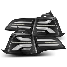 Load image into Gallery viewer, AlphaRex 17-22 Tesla Model 3 PRO-Series LED Tail Lights Jet Black w/Seq Sig