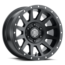 Load image into Gallery viewer, Icon Alloys Compression Satin Black - 17 X 8.5 / 6 X 135 Bolt Pattern / 6MM Offset / 5&quot; Backspace