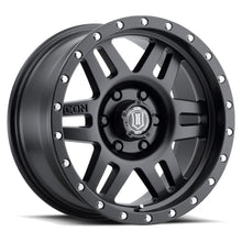 Load image into Gallery viewer, Icon Alloys Six Speed Wheel Series Satin Black 17 X 8.5 6 X 5.5 Bolt Pattern 0MM Offset 4.75 Inch Backspace - 1417858347SB