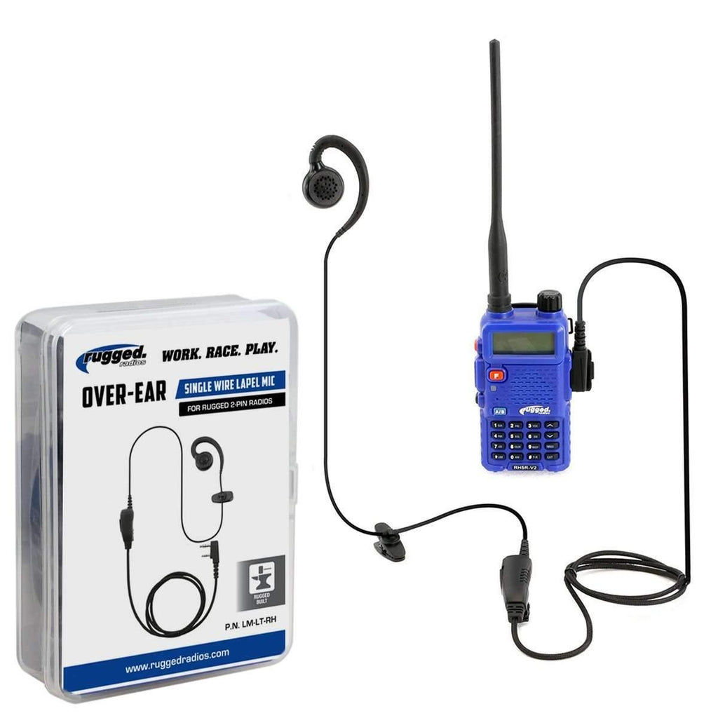 Single Wire Ear Hook Lapel Mic for Rugged Handheld Radios Caliraisedoffroad