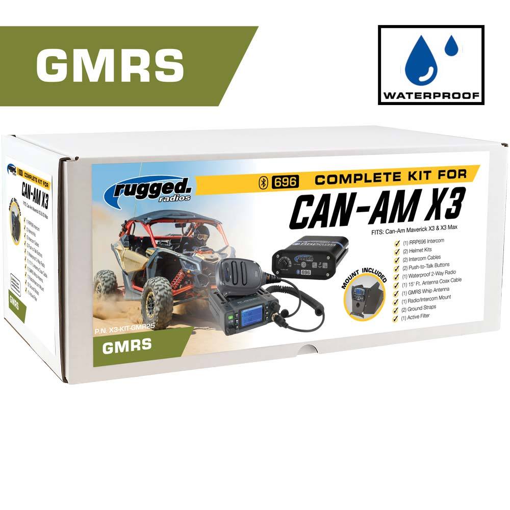 *Waterproof GMRS Radio* CanAM X3 Complete UTV Communication Kit with Dash Mount Caliraisedoffroad
