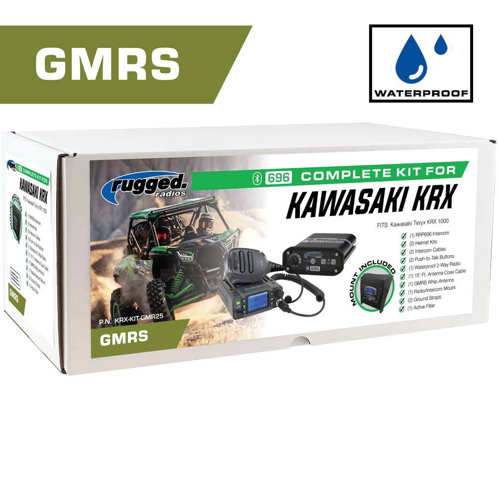 *Waterproof GMRS Radio* Kawasaki Teryx KRX 1000 Complete UTV Communication Kit Caliraisedoffroad
